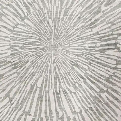 Verland washable rug in grey and white radial starburst pattern Unique Piece Furniture on Tampa Home & Garden Store