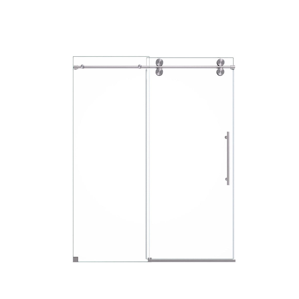 Clear tempered frameless sliding shower door with chrome roller hardware HouseOfZazla on Tampa Home & Garden Store