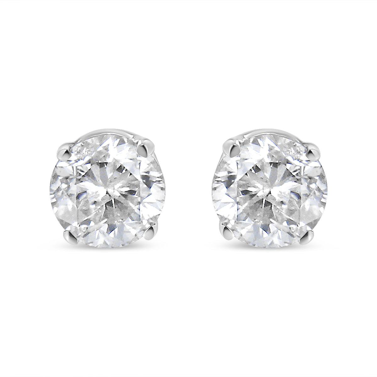 Pair of 14K white gold diamond studs 1.00 cttw round-brilliant H-I color I1-I2 by Bids.com on Tampa Home & Garden Store