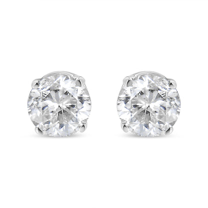 Pair of 14K white gold diamond studs 1.00 cttw round-brilliant H-I color I1-I2 by Bids.com on Tampa Home & Garden Store
