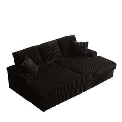 3 Seater Sofa With 2 Ottomans and Storage