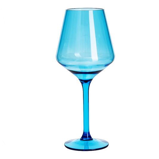 Saint Tropez Blue Acrylic Wine Glass Set of Two