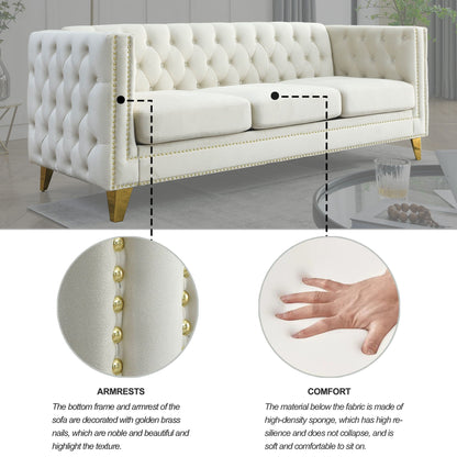 Upholstered Chesterfield Sofa for Living Room