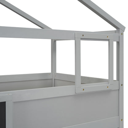 House Style bunk bed frame in gray with under-bed storage drawers on Tampa Home & Garden Store