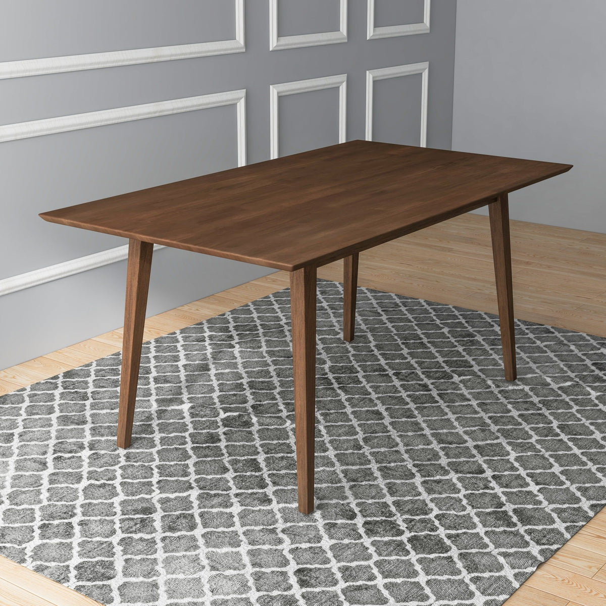 Levi modern rectangular dining table in dark wood with square legs on Tampa Home & Garden Store
