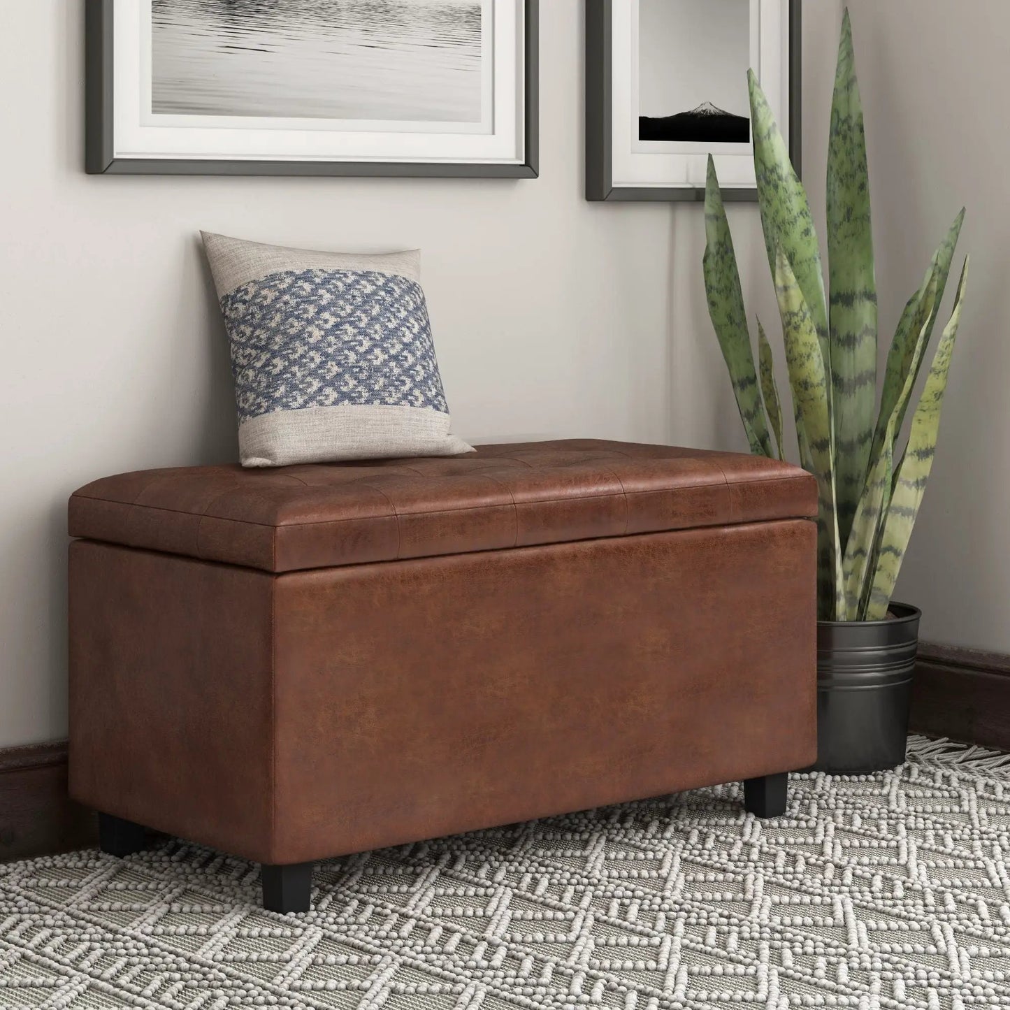 Cosmopolitan Upholstered Storage Ottoman Bench