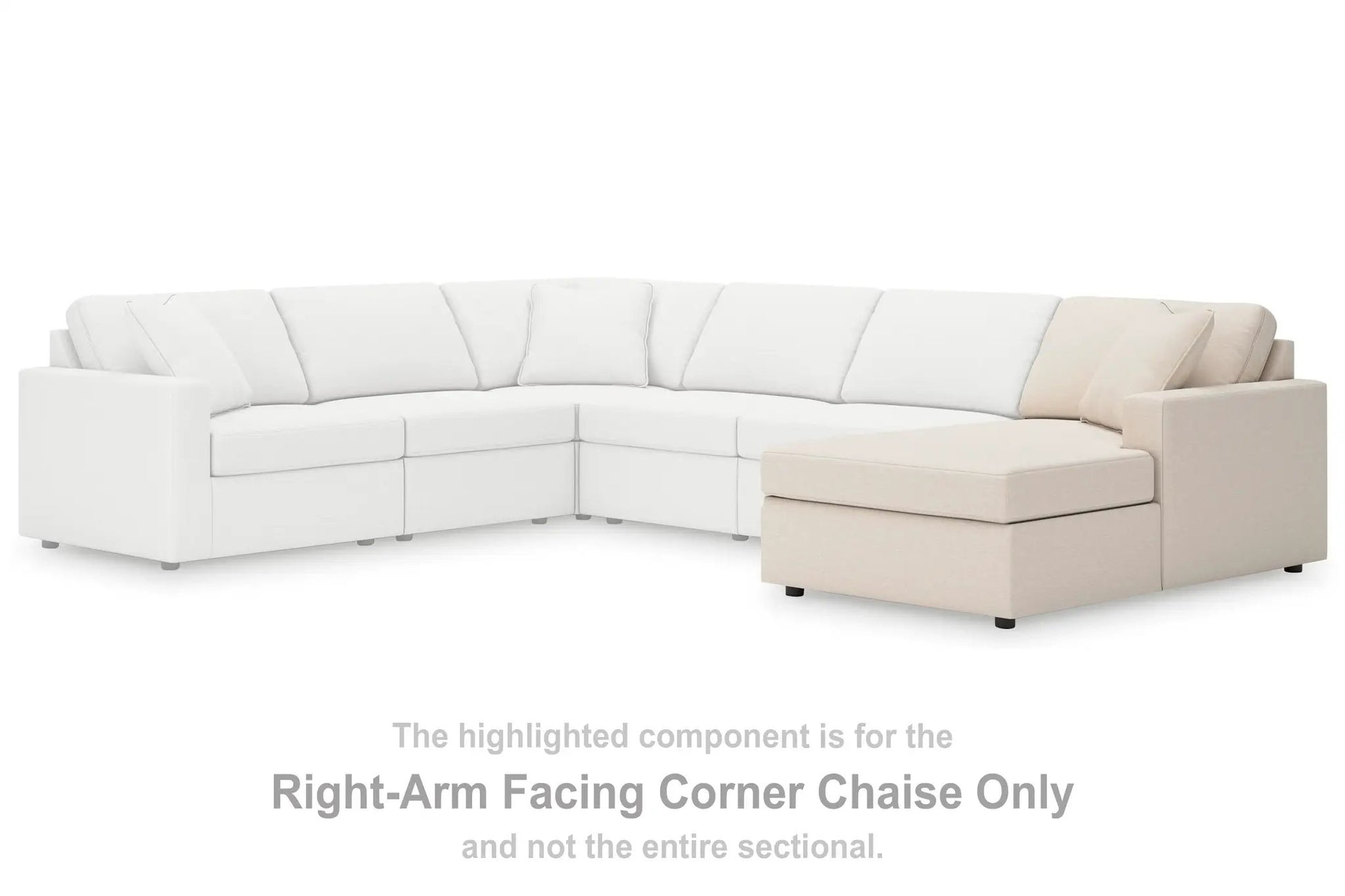 Modmax Oyster Sectional white with beige right-arm corner chaise by Unique Piece Furniture on Tampa Home & Garden Store
