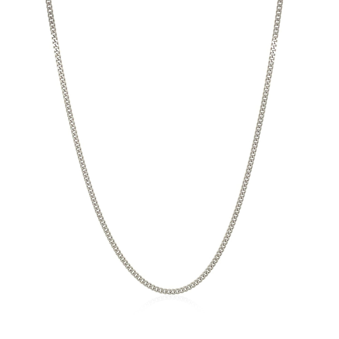 10k white gold gourmette chain necklace 1.5mm, curb-link style by Bids.com on Tampa Home & Garden Store