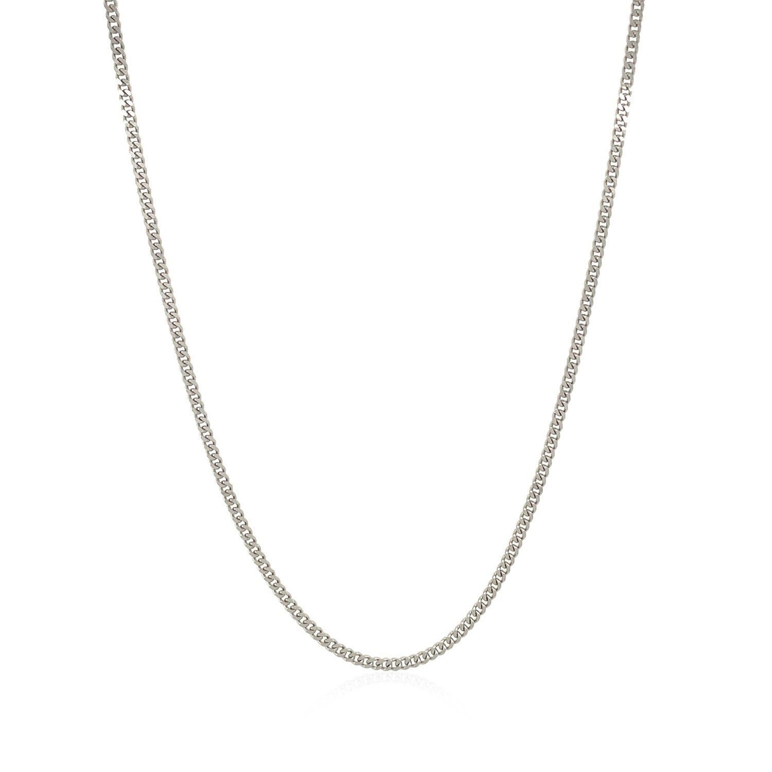 10k white gold gourmette chain necklace 1.5mm, curb-link style by Bids.com on Tampa Home & Garden Store