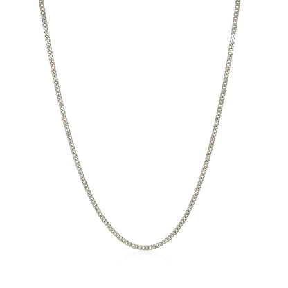 10k white gold gourmette chain necklace 1.5mm, curb-link style by Bids.com on Tampa Home & Garden Store