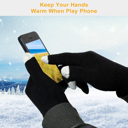 GemGear unisex touch screen gloves pair, black full-finger knit with gray fingertip accents on Tampa Home & Garden Store