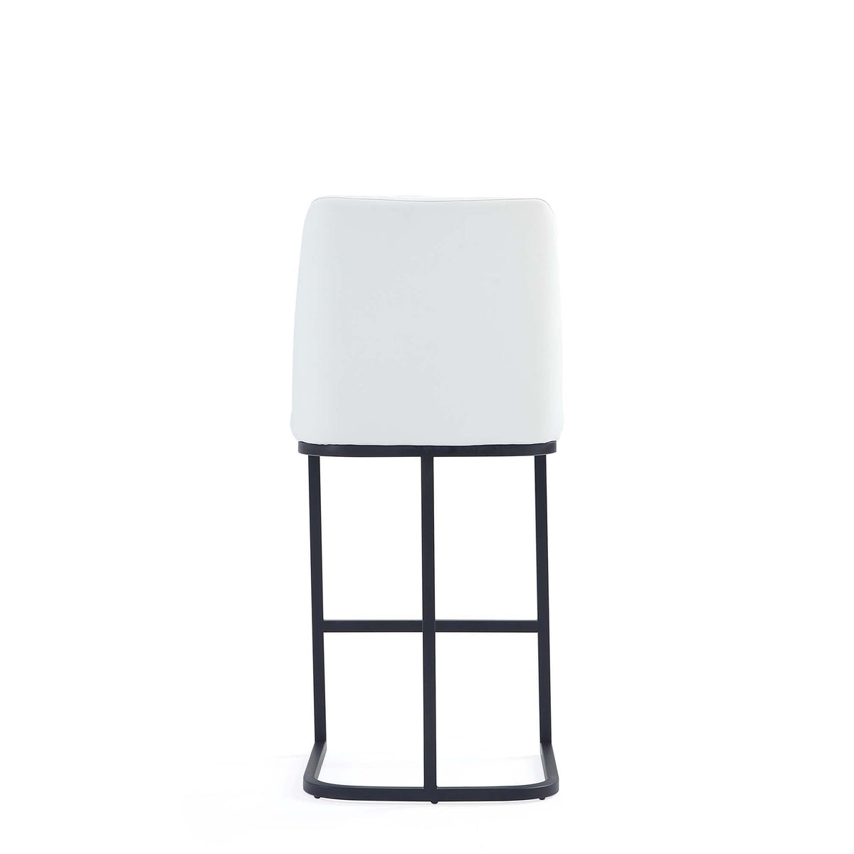 Serena counter stool with white backrest and black metal frame, 24–27in counter height on Tampa Home & Garden Store