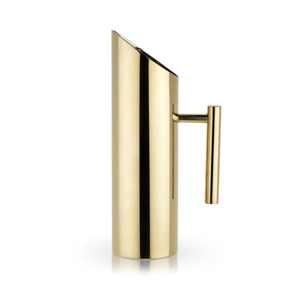 Modern Stainless Steel Pitcher With a Gold Tone