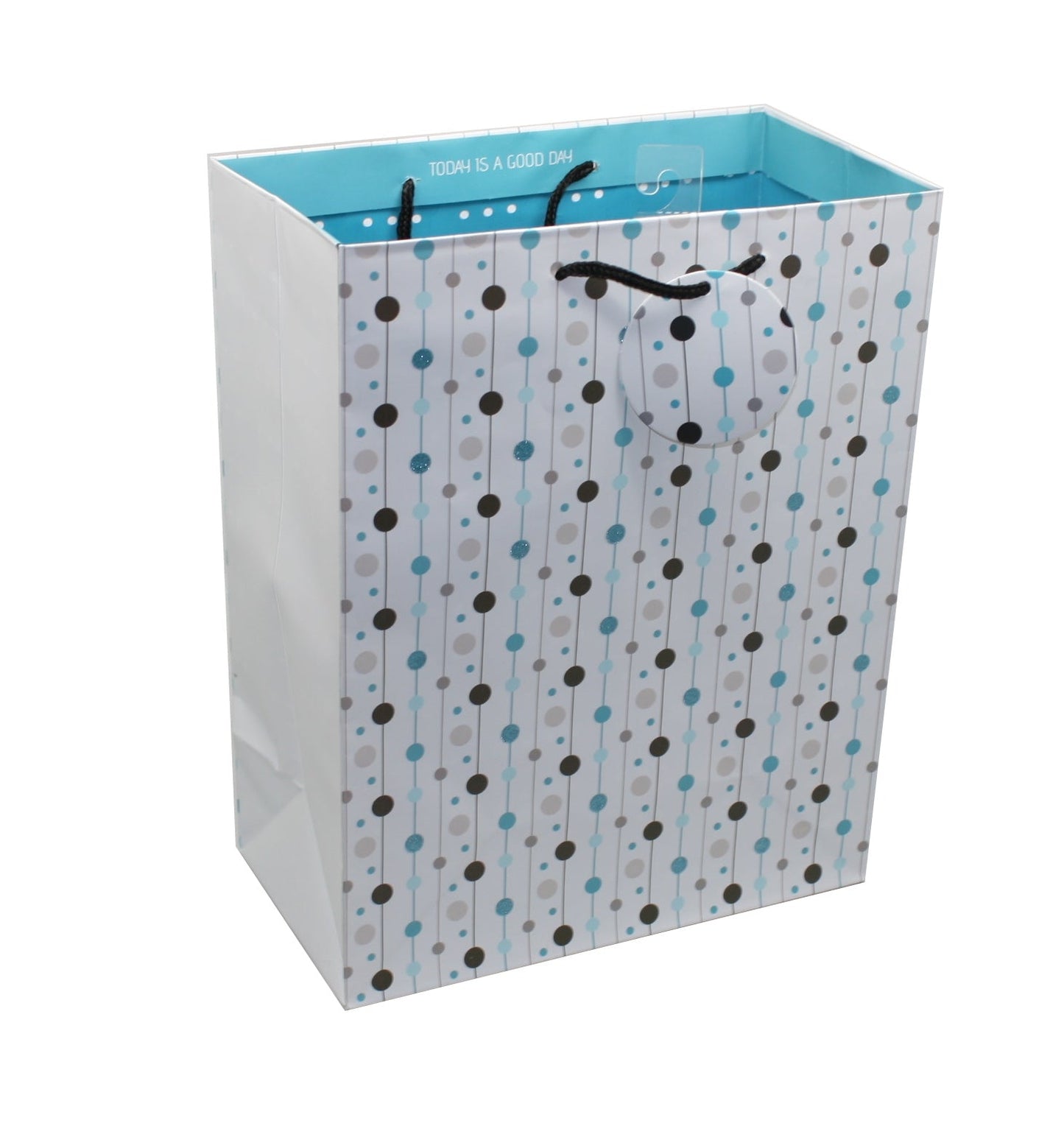 Sac cadeau à rayures et pois