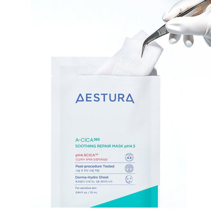 AESTURA A-CICA365 Soothing Mask sheet mask pack 25ml x5ea white pouch with blue AESTURA logo on Tampa Home & Garden Store