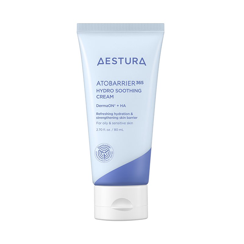 AESTURA Atobarrier 365 Hydro Soothing Cream tube, light blue packaging, 80 ml on Tampa Home & Garden Store