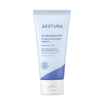AESTURA Atobarrier 365 Hydro Soothing Cream tube, light blue packaging, 80 ml on Tampa Home & Garden Store