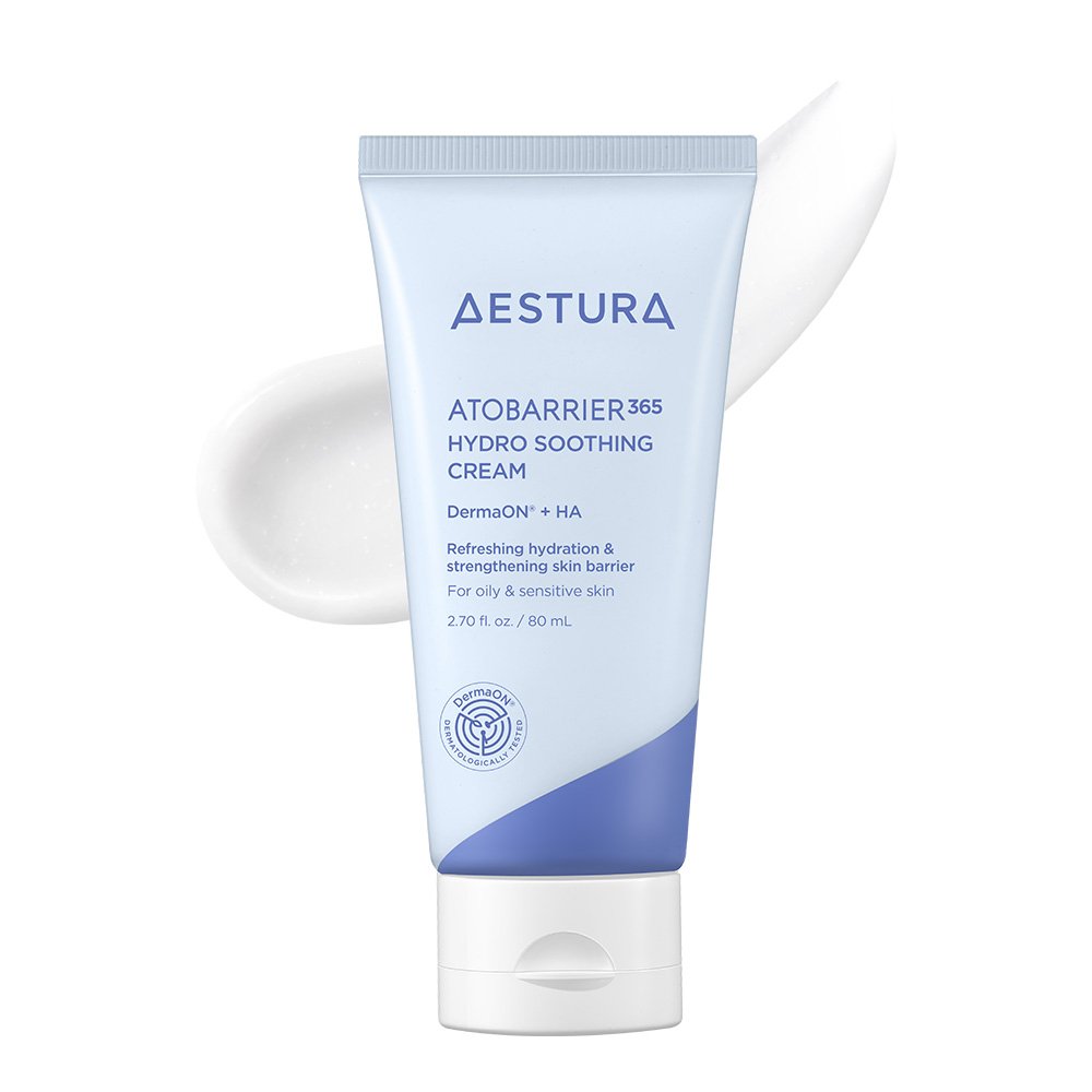Cream AESTURA Atobarrier 365 Hydro Soothing Cream 80ml by Seoulia, blue-tube packaging on Tampa Home & Garden Store