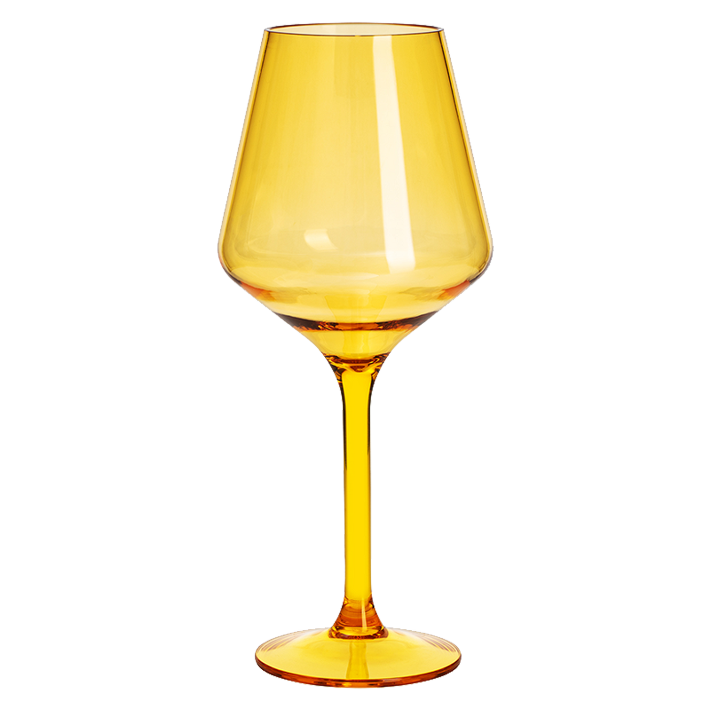 Yellow Acrylic Stemmed Wine Glasses Set of Two