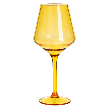 Yellow Acrylic Stemmed Wine Glasses Set of Two