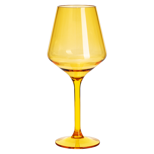 Yellow Acrylic Stemmed Wine Glasses Set of Two