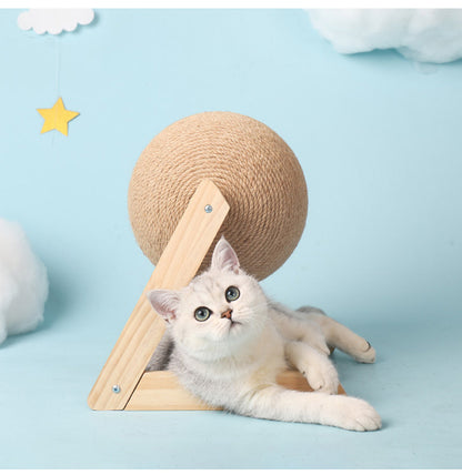 Vertical cat toy with natural sisal ball on wooden frame Sell My Stuff on Tampa Home & Garden Store