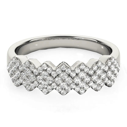 Diamond studded wide multi-diagonal ring in 14k white gold, 5/8 cttw, by Bids.com on Tampa Home & Garden Store