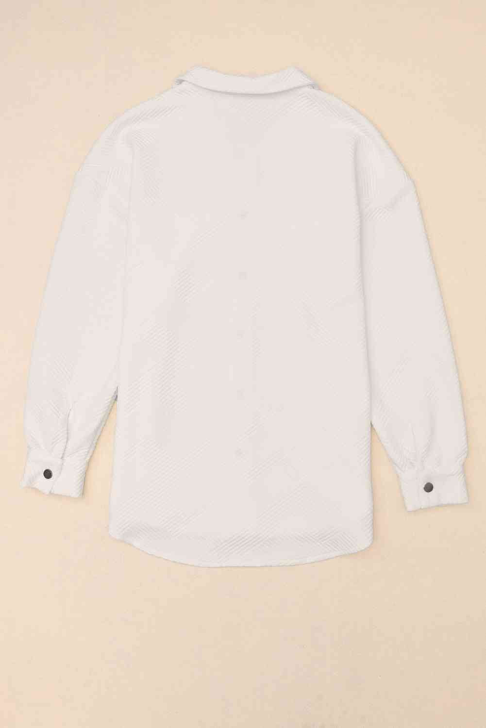 Cloudy Blue Snap-Front Collared Jacket with Pockets by Stevvex, lightweight coat on Tampa Home & Garden Store