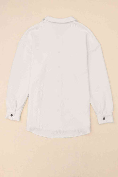 Cloudy Blue Snap-Front Collared Jacket with Pockets by Stevvex, lightweight coat on Tampa Home & Garden Store