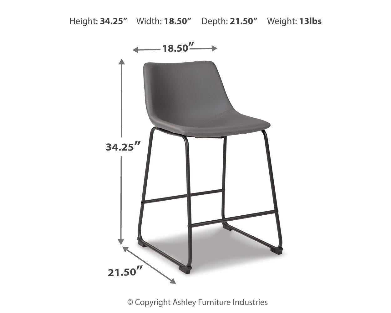 Centiar Upholstered Barstool Set of Two Dining