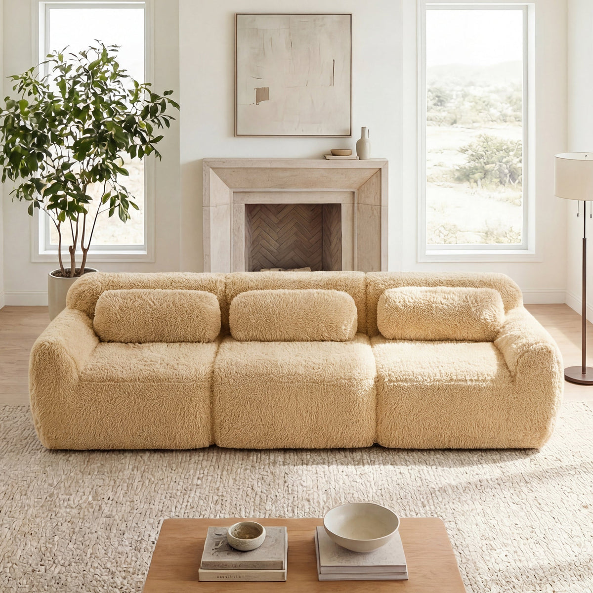 Soft and Fluffy Modular Sectional Sofa for Living