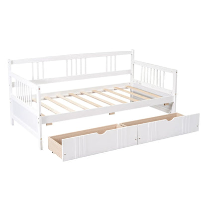 Multifunctional white daybed with built-in storage drawers by Unique Piece Furniture on Tampa Home & Garden Store