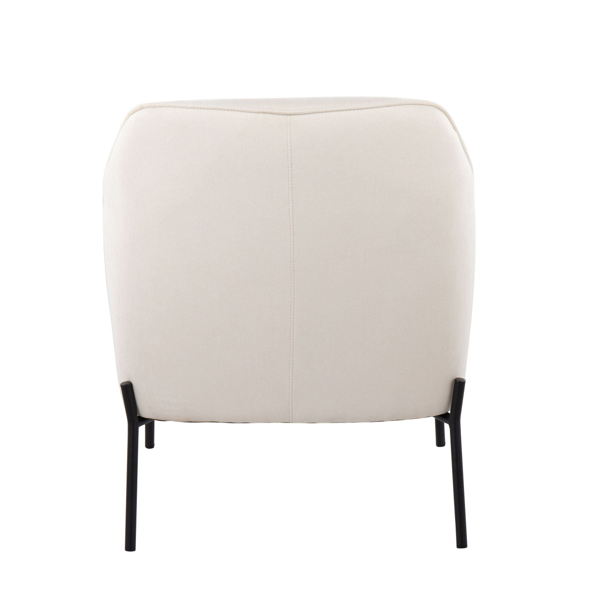Contemporary beige fabric accent chair back view with black metal legs HouseOfZazla on Tampa Home & Garden Store