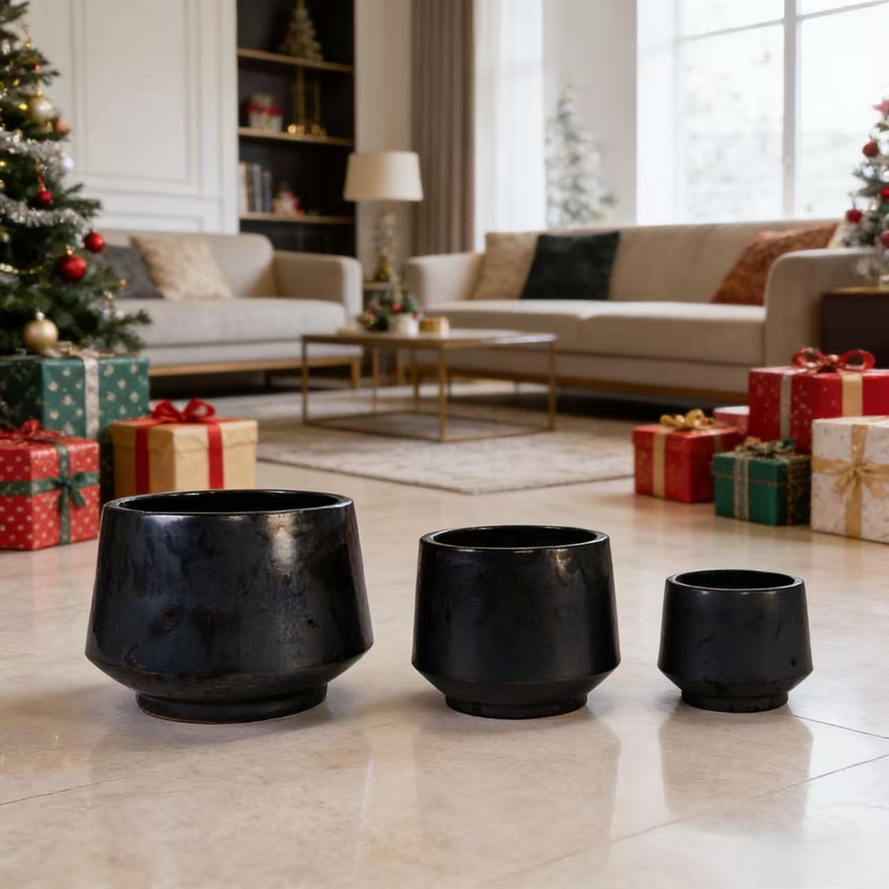 Handmade Ceramic Garden Pot and Planter Set