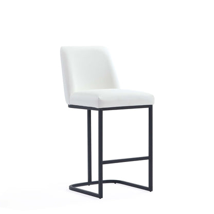 Serena Counter Stool white upholstered seat and back, black metal frame 24-27 height on Tampa Home & Garden Store