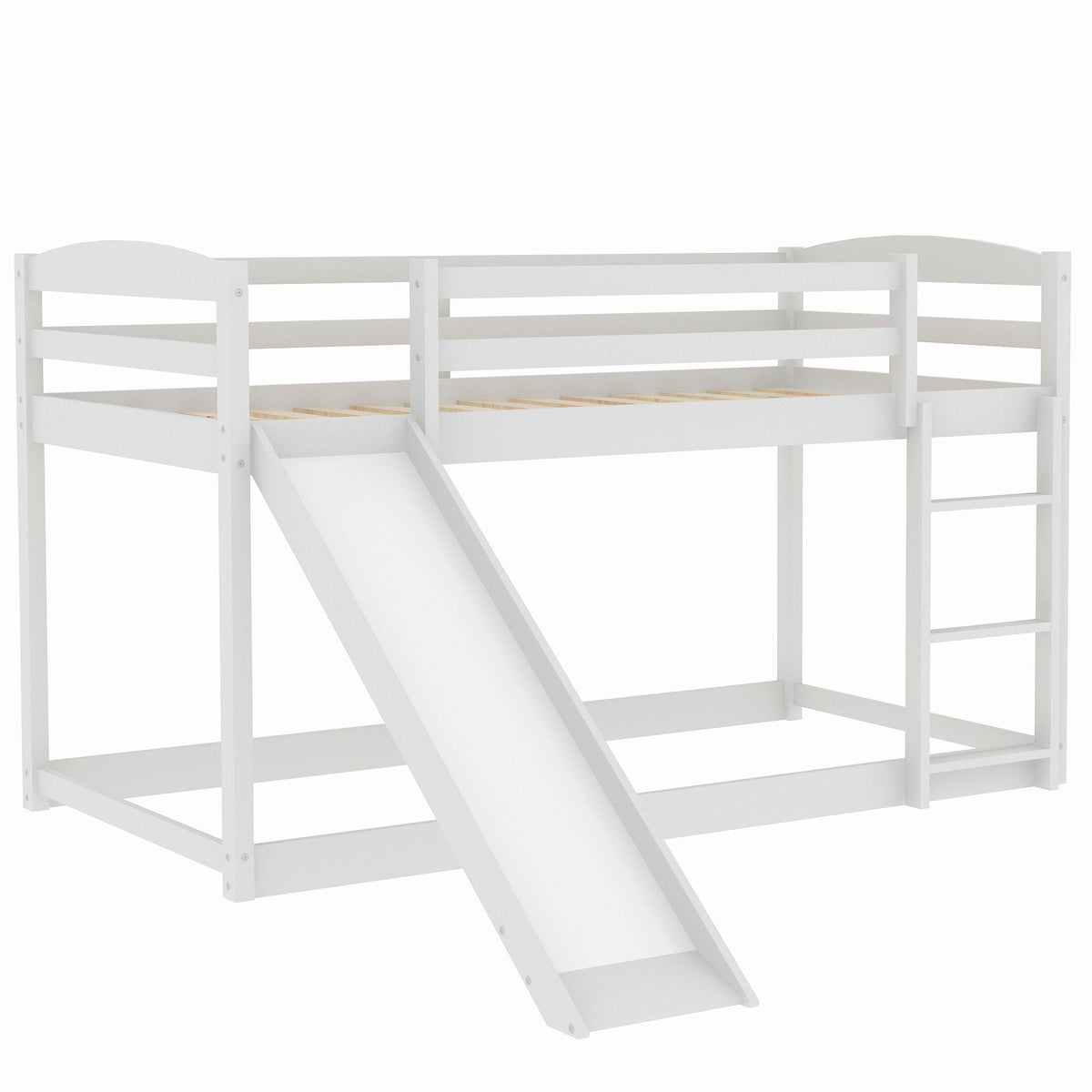 Durable bunk bed with convertible slide and ladder white wood HouseOfZazla, bunk beds on Tampa Home & Garden Store