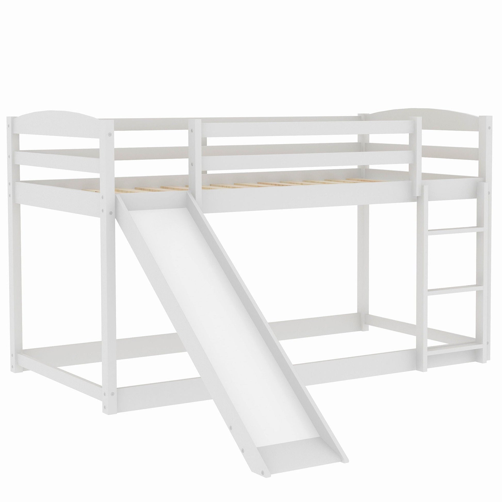 Durable bunk bed with convertible slide and ladder white wood HouseOfZazla, bunk beds on Tampa Home & Garden Store