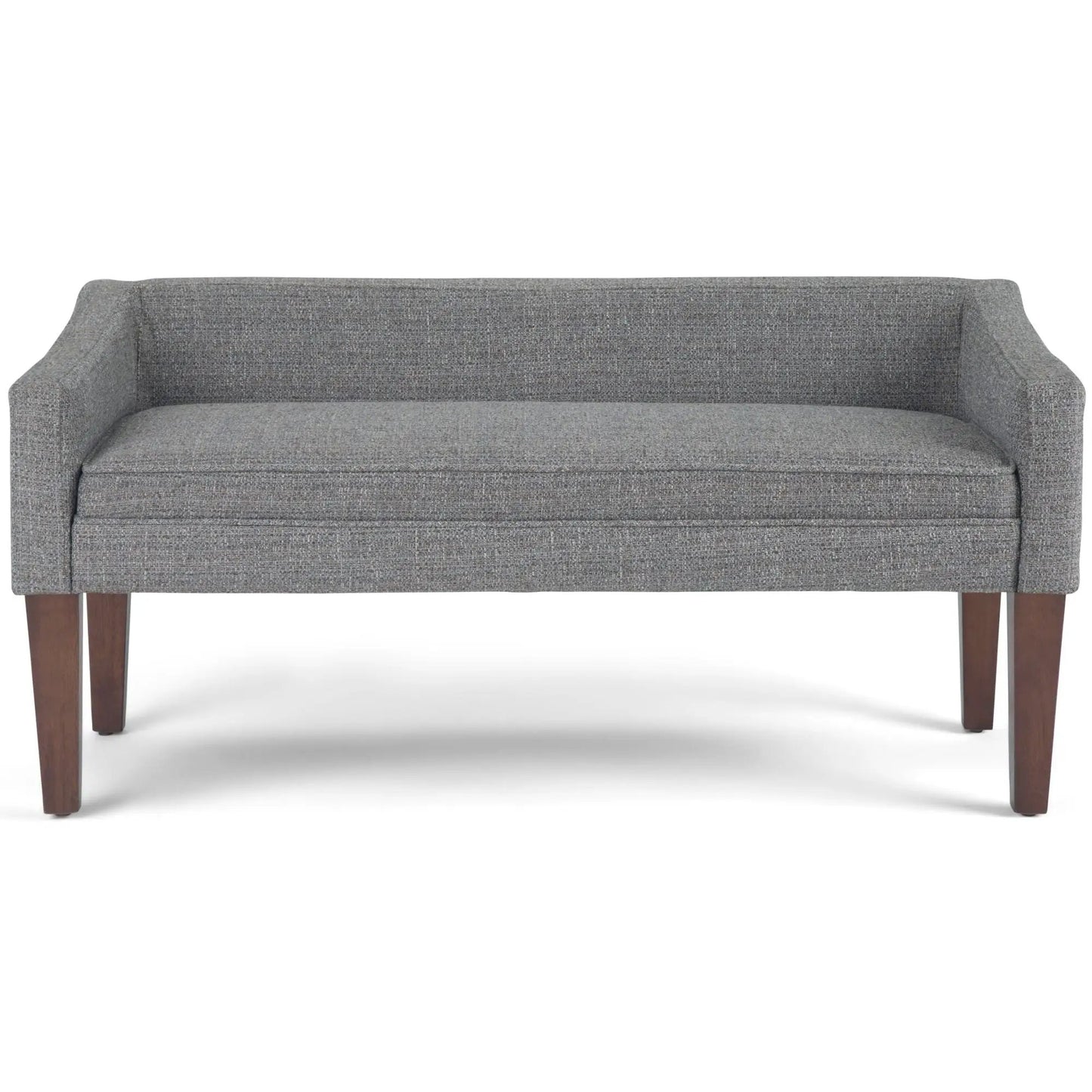 Parris Contemporary Upholstered Bench gray fabric with tapered wood legs Unique Piece Furniture on Tampa Home & Garden Store