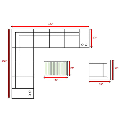 Modern patio rattan sectional with cushions, 2-piece set by Unique Piece Furniture, 130x130 on Tampa Home & Garden Store
