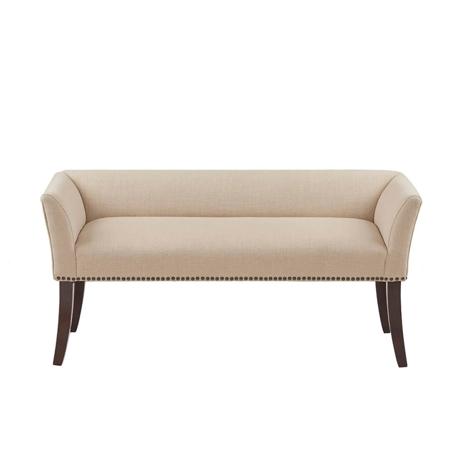 Elegant Bench with Solid Wood Frame Nailhead Trim