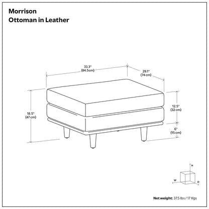 Morrison Handcrafted Ottoman Mid Century Style