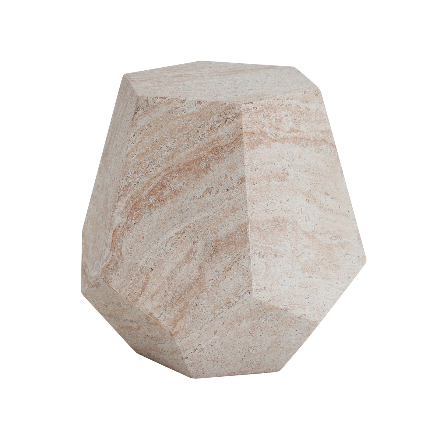 Outdoor/Indoor Lightweight Concrete Side Table beige stone finish by HouseOfZazla on Tampa Home & Garden Store