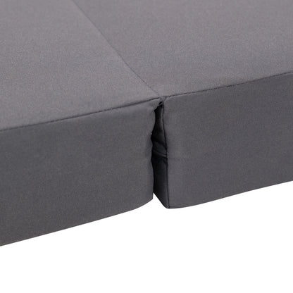 Outdoor chaise lounge fabric close-up in charcoal gray with seam detail on Tampa Home & Garden Store