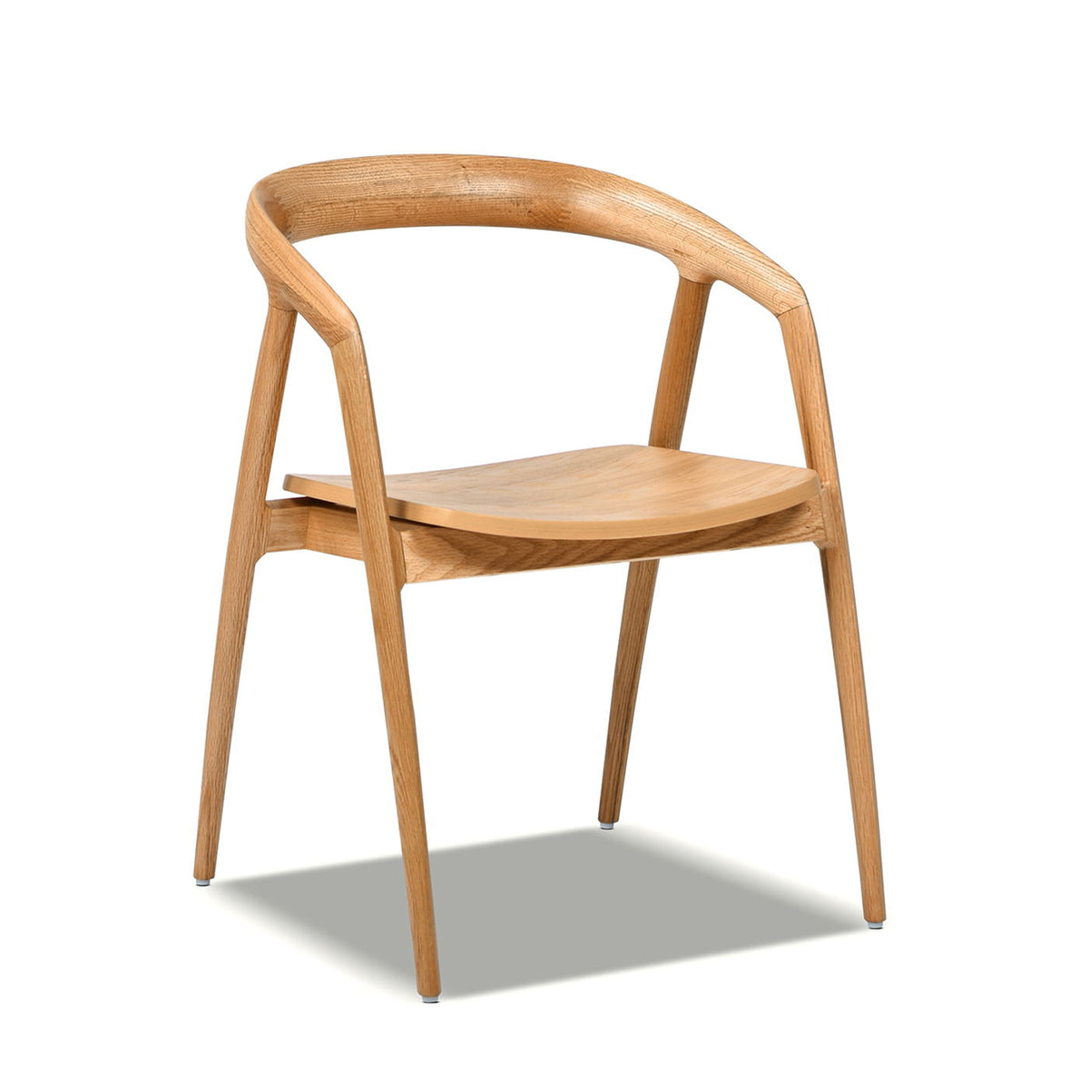 Scandinavian Sculpted Dining Chair with Comfortable Arms by HouseOfZazla in warm natural wood on Tampa Home & Garden Store