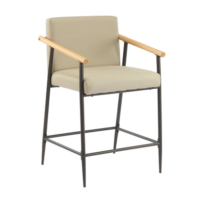 Mid Century Modern counter stool with khaki cushions, metal legs HouseOfZazla on Tampa Home & Garden Store