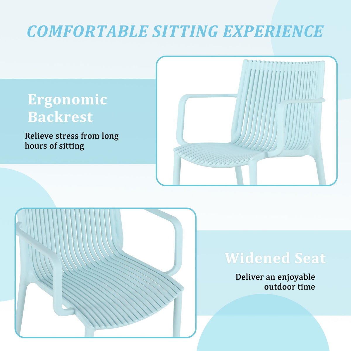 4 Stackable Plastic Chairs and Round Table