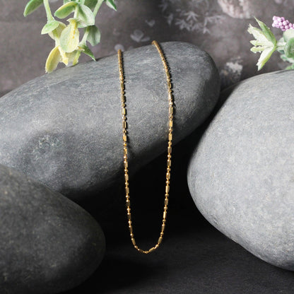 Two 14k yellow gold diamond-cut alternating bead chain necklaces 1.2mm by Bids.com on Tampa Home & Garden Store