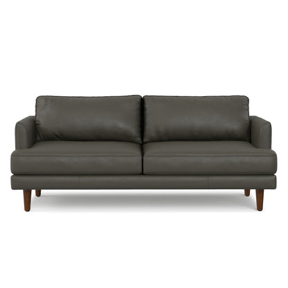 Livingston Upholstered Sofa, dark gray leather by HouseOfZazla on Tampa Home & Garden Store
