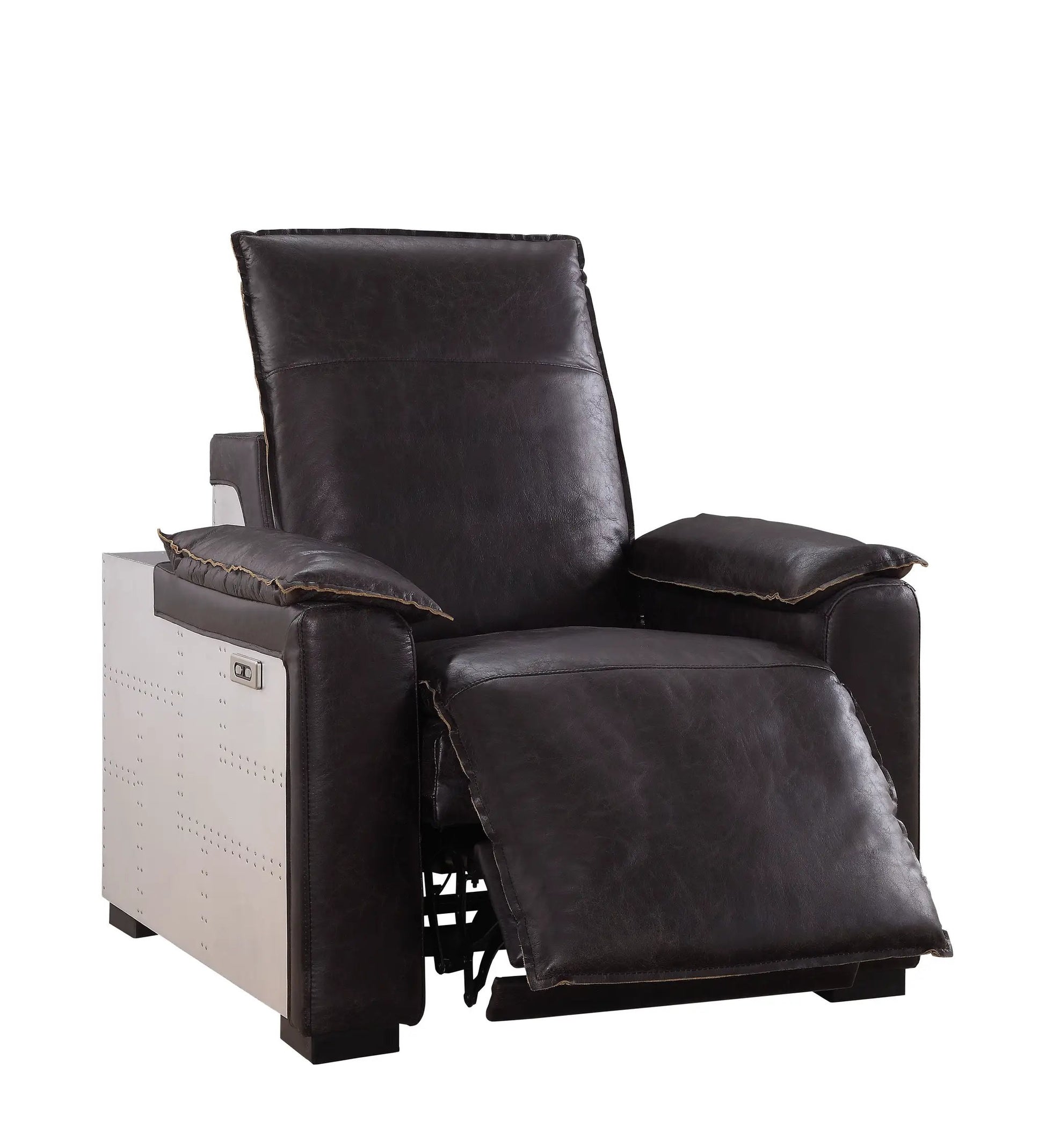 Misezon top grain leather power motion recliner dark brown Unique Piece Furniture on Tampa Home & Garden Store