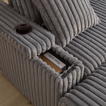 3 Seater Sofa With 2 Ottomans and Storage